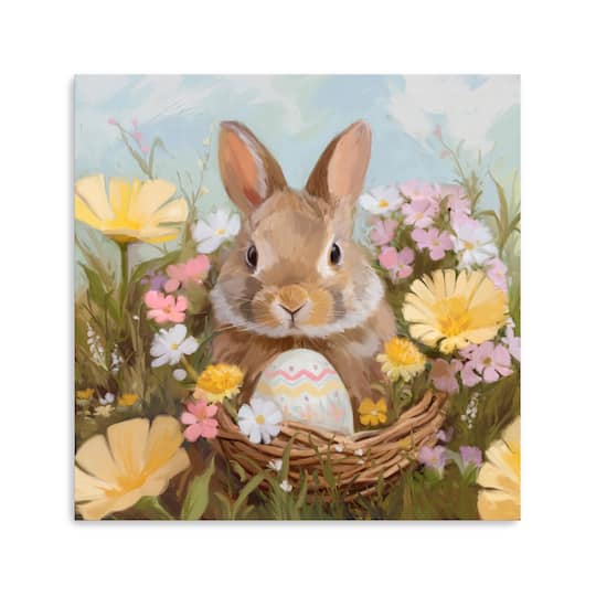 Lumaprints Flowers Bunny Canvas Giclée Art
